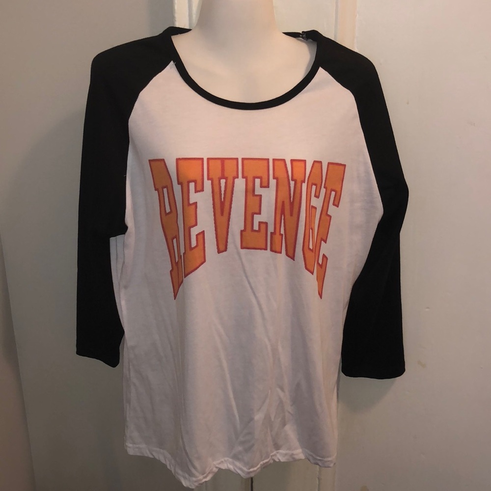 “Revenge” Baseball Style Shirt XXL NWOT